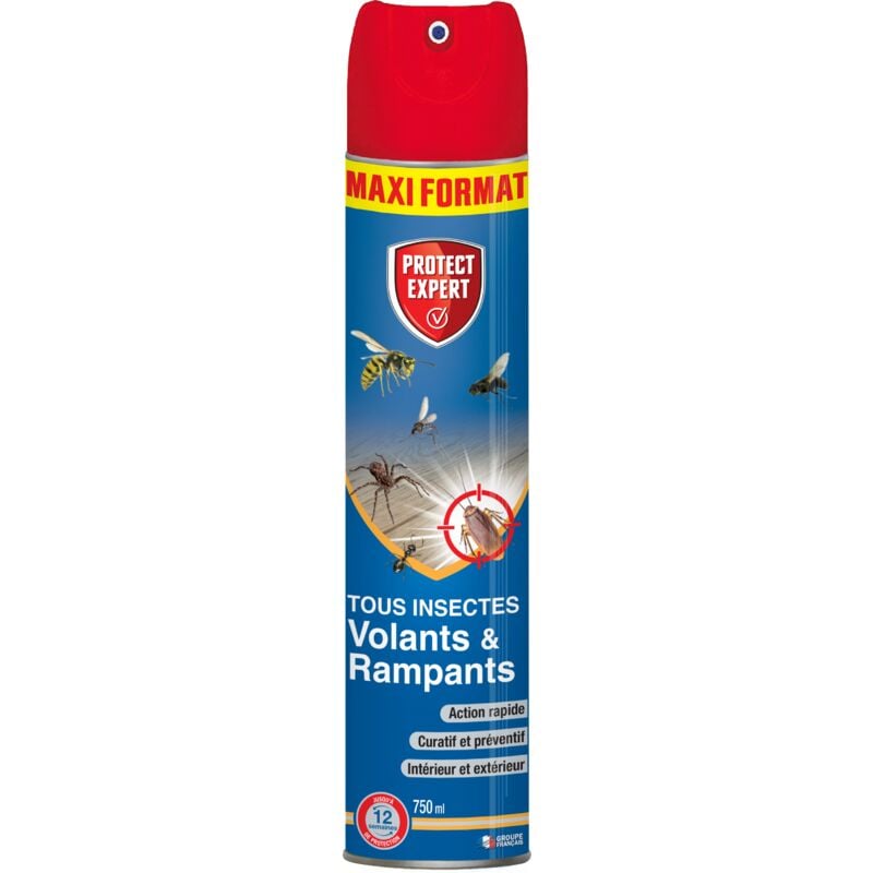 Anti Insectes Volants & Rampants - Action Choc & Rapide - Intérieur & Extérieur - 750ml