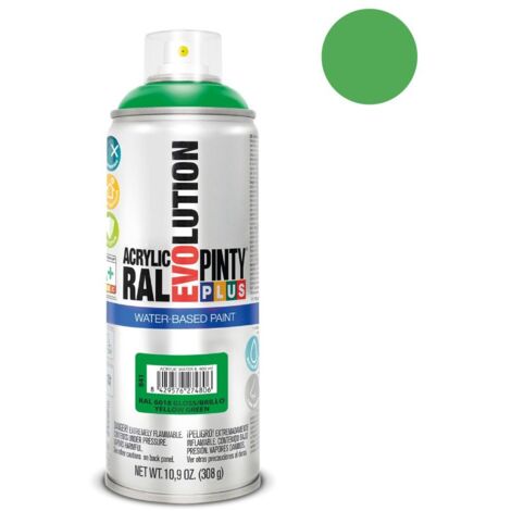 Aerosolfarbe Pintyplus Evolution Wasserbasiert 520cc Ral 6018 Gelbgrün
