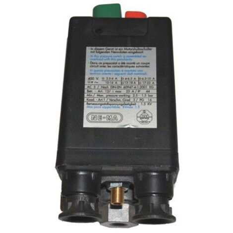 Aerotec Nema Schalter 400V 3 Wege 3/8 Zoll 6,3-10 A - Abg. 3 - 1/4 Zoll 9063148 Druckluft-Druckschal