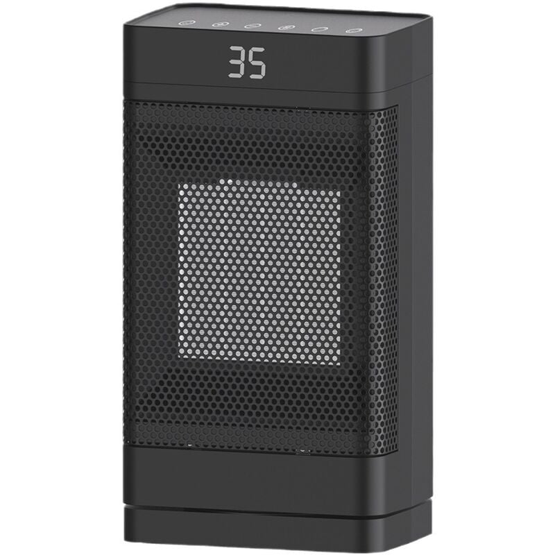 Cyslmuk - Aérotherme 1500 w, radiateur ptc avec télécommande, radiateur soufflant oscillant à 60° à économie d'énergie (noir)