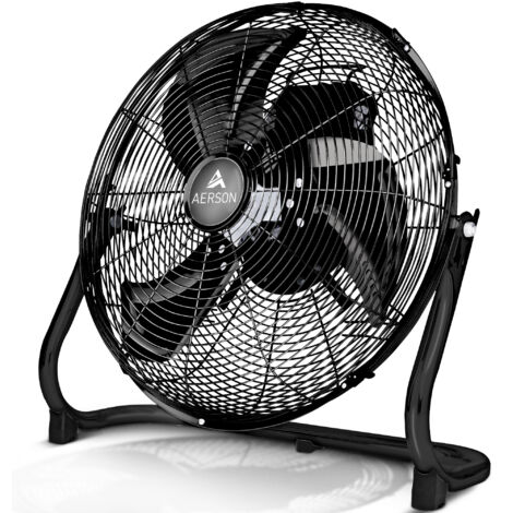 TRESKO AERSON Ventilateur sur pied 40 cm | Ventilateur réglable en hauteur jusqu'à 120 cm | Débit d'air élevé et très silencieux | Éolienne avec 3 vitesses | Fonction d'oscillation env. 80