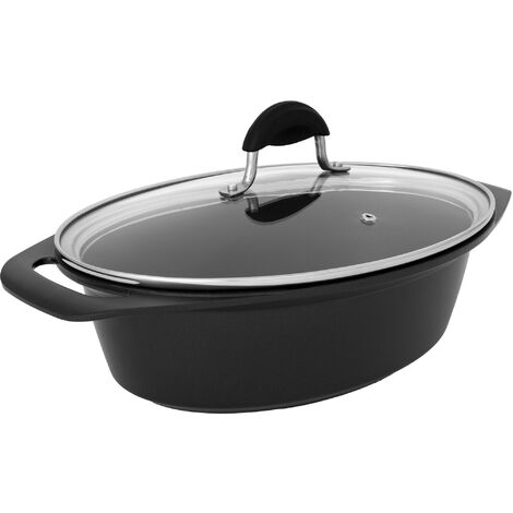 Aeternum Casseruola Ovale Con Coperchio Linea Black Pearl