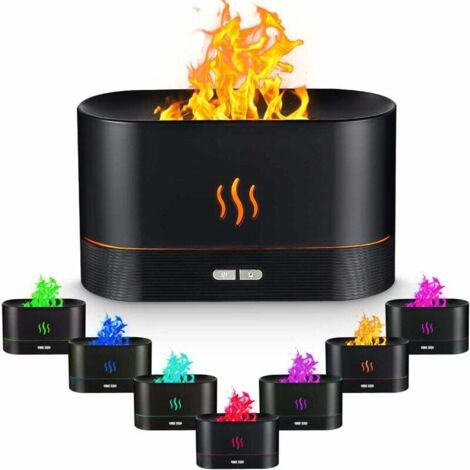 Ätherisches Öl-Diffusor, 180 ml, 7 Farben mit Flammeneffekt, leiser Aromatherapie-Luftbefeuchter für Büro und Yoga