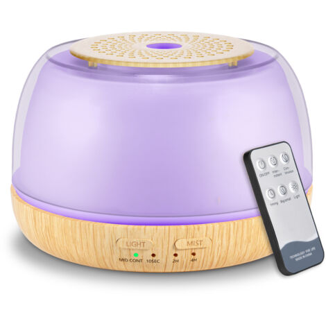 Ätherisches Öl-Diffusor (300 ml), Kaltnebel-Luftdiffusor mit Fernbedienung, USB-C-Netzkabel, 7 farbwechselnde LED-Leuchten, Schlafzimmer