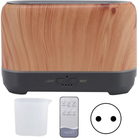 Ätherisches Öl-Diffusor mit 200 ml Fassungsvermögen, Fernbedienung, LED-Flammenlampe, 24-V-USB-Luftvernebler, 100–240-V-EU-Adapter, ABS-Design.