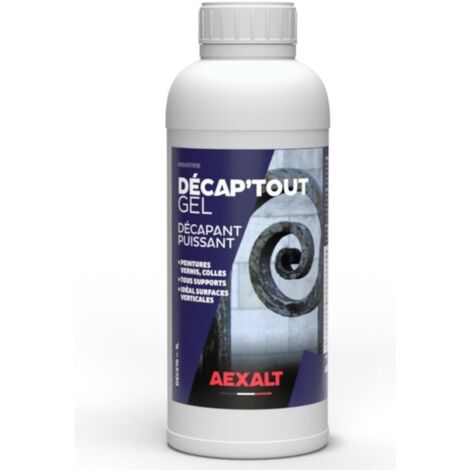 Aexalt – Gel décapant puissant 1L – Élimine peinture, vernis et lasure – Pour bois, béton, métal, pierre – Application facile sur surfaces verticales - DEC510