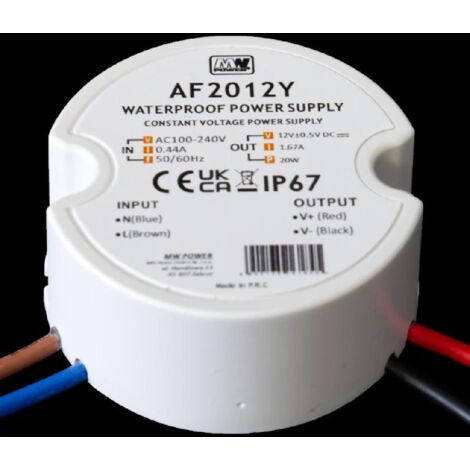 AF2024Y : Alimentation LED ronde MW Power 20 W 24 V/0,83 A, IP67