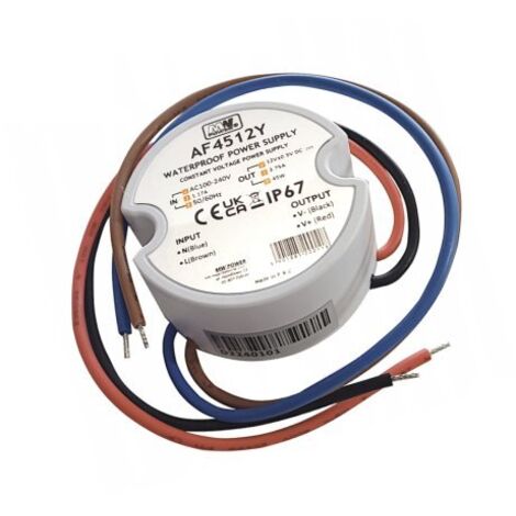 AF4512Y : Alimentation LED ronde MW Power 45 W 12 V/3,75 A, IP67