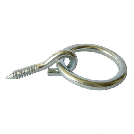 Afbat – Anneau d'écurie à vis en bois – Diamètre fil 8 mm – Longueur tige 40 mm – Pour applications robustes en écuries - FIL 8-40