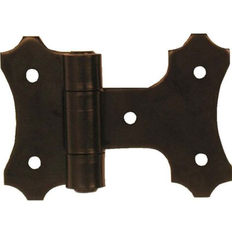 Afbat – Charnière forte acier prépeint 130mm x 95mm x 21mm – Finition noire pour volets battants – Pose à visser – Fabrication française