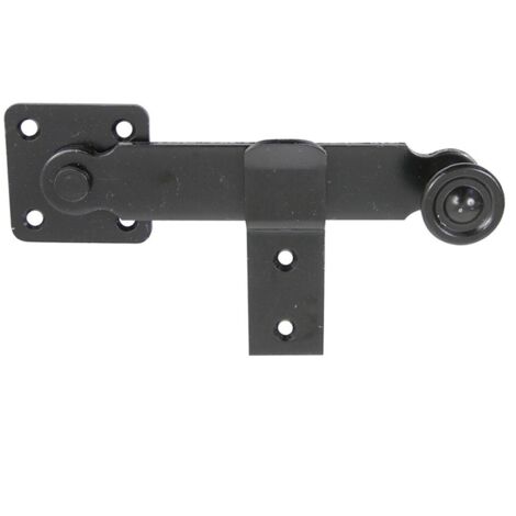 Afbat – Poignée de fléau avec support en acier – Longueur 140 mm – Finition noire – Pour volets en bois – Installation facile