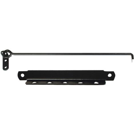 Afbat – Crochet sur platine et crémaillère acier prépeint – H.70 x L.350 x P.20 mm – Pour volets en bois – Installation facile avec crémaillère en L
