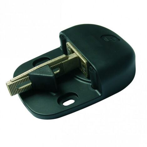 Afbat – Sabot de portail automatique à visser noir – Fixation au sol – Pour portails de 20 à 73 mm – Système de blocage sécurisé sans entretien