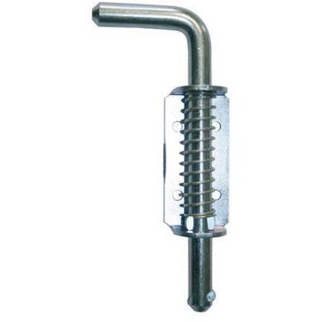 Afbat – Verrou à ressort acier zingué 34mm – Dimensions H.34 x L.190 x P.40 mm – Résistant à la corrosion pour portails battants