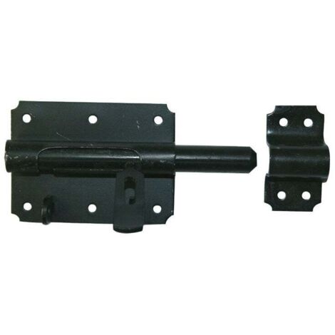Afbat – Verrou de box en acier prépeint – Dimensions H.70 x L.120 x P.20 mm – Résistant aux intempéries – Sécurisation de portails battants