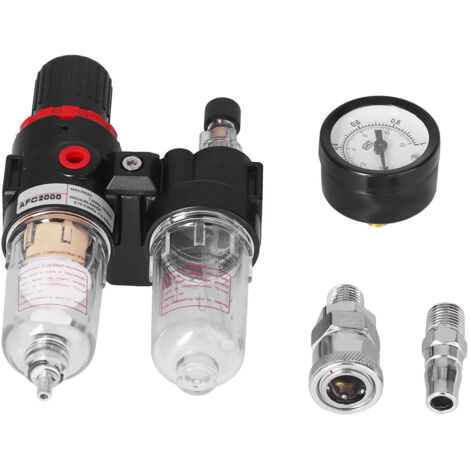 AFC2000 Filtre à Air avec Régulateur de Pression, Séparateur Eau/Huile et Vidange Automatique pour Source d'Air