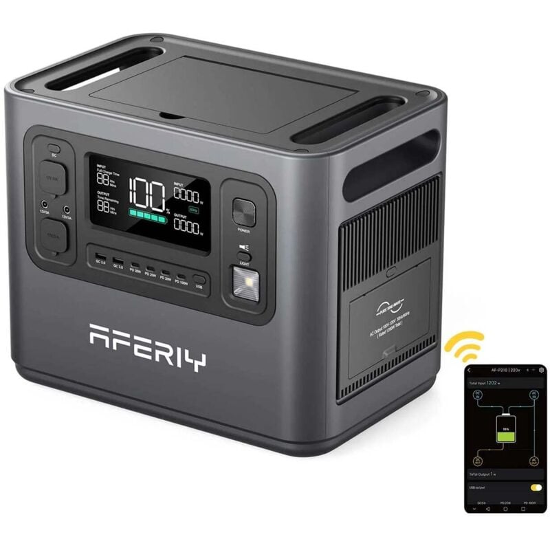Image of AFEROY P210 Tragbare Powerstation 2400W 2048Wh Grau