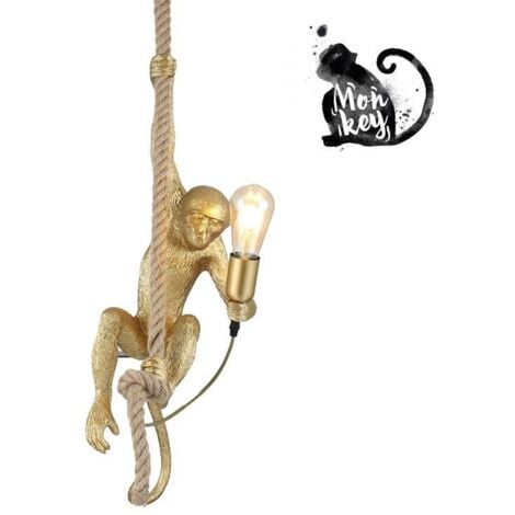 Affen-Hängeleuchte aus Harz „Ximpa“
