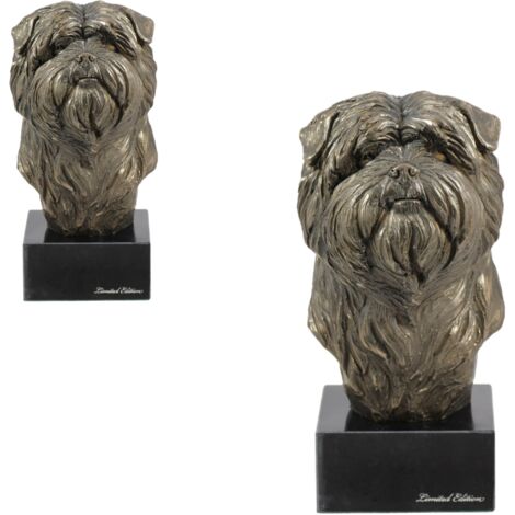 Affenpinscher, Affenpinscher - statuette de chien, buste sur socle en pierre, sculpture, trophée pour une exposition canine de la marque Art-Dog