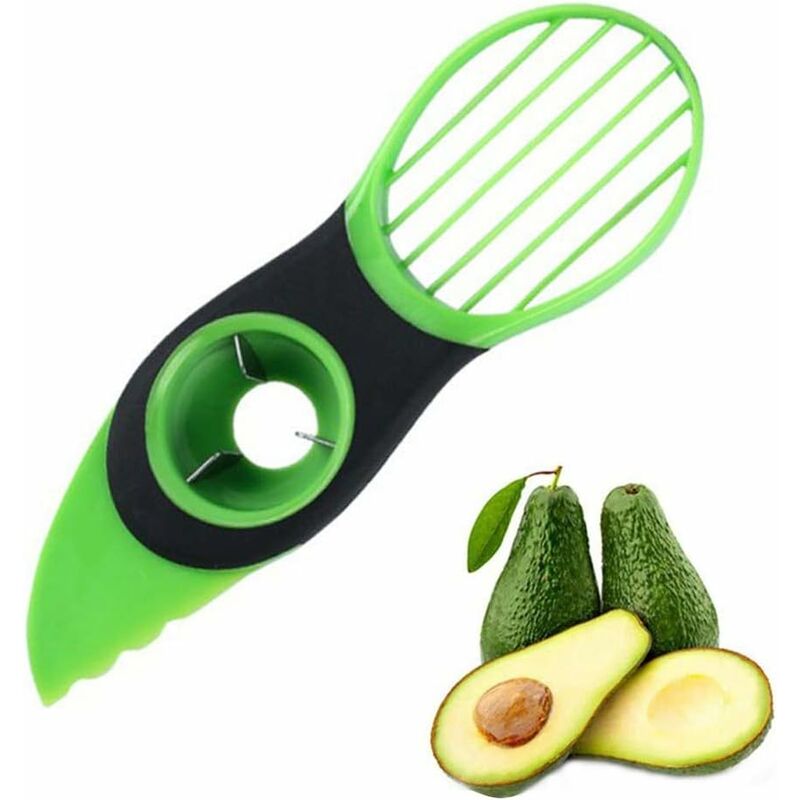 Image of Affetta Avocado, 3 In 1 Affetta Avocado Affetta Frutta Verde Affettatrice Frutta Pela Frutta, Protettore Avocado Fresco Per Cucina Domestica