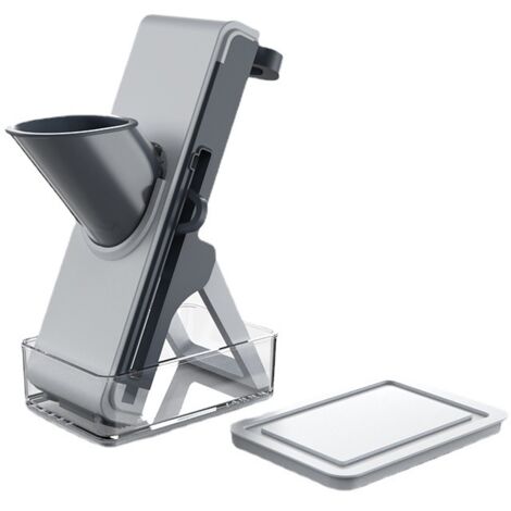 Affettatrice - Affettatrice per patate, Affettatrice per verdure regolabile, Tagliapatate, Affettatrice, Tritatutto professionale 3 in 1 per la preparazione dei pasti dello chef di cucina (grigio chia