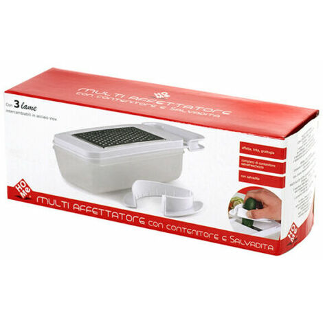 Affettatutto cucina 3 lame con raccoglitore e salvadita Home
