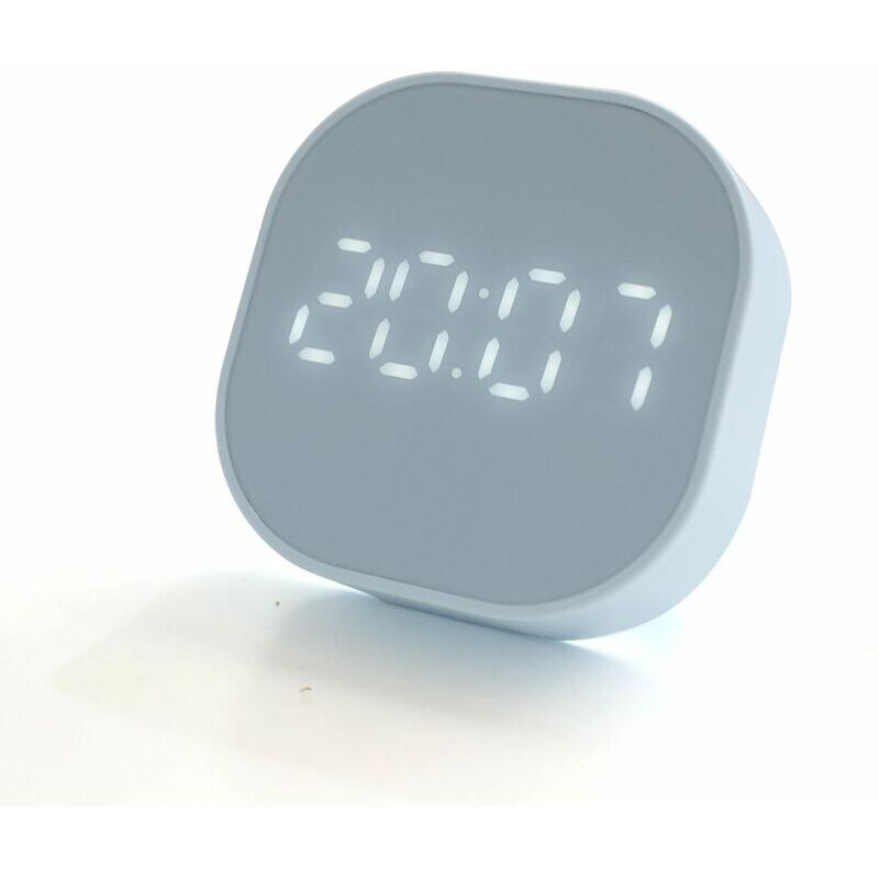 Ayyqh - Affichage de la température de l'horloge murale de douche avec minuterie à écran tactile pour cuisine et salle de bain à ventouse bleu