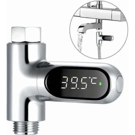 KEYOUNG Affichage LED Compteur d'eau Thermomètre de douche numérique Moniteur de température de bain Instrument de mesure de la température de l'eau avec plage de 5 85℃ ℃/℉ Accessoire de salle de bain de dou