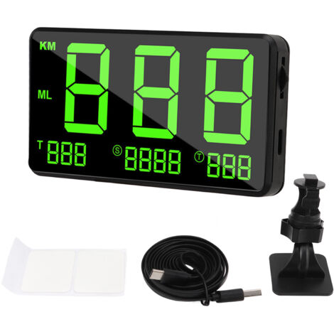 Affichage HUD numérique universel pour voiture, lumière verte, GPS, compteur de vitesse avec alerte de fatigue au volant