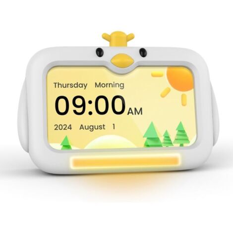 Affichage LED Réveil intelligent pour enfants avec veilleuse, réveil d'entraînement au sommeil mignon et horloge numérique électronique.