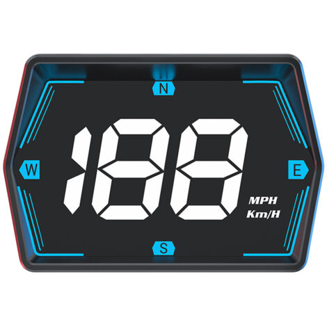 Affichage tête haute, compteur de vitesse GPS Affichage tête haute universel pour voiture Compteur de vitesse MPH 3 pouces avec boussole Alarme de survitesse pour tous les véhicules, Plug and Play