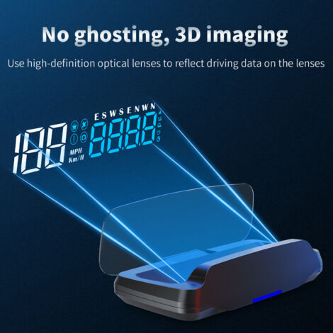 Affichage tête haute Compteur de vitesse numérique GPS pour voiture Changement de couleur Lumière ambiante Affiche la vitesse Direction Temps de trajet Distance Alarme de survitesse Rappel de fatigue 
