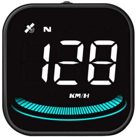 Affichage tête haute de 2,2 pouces pour véhicule - compteur de vitesse universel pour pare-brise (mph/km) - compteur de vitesse numérique - détecteur de vitesse GPS