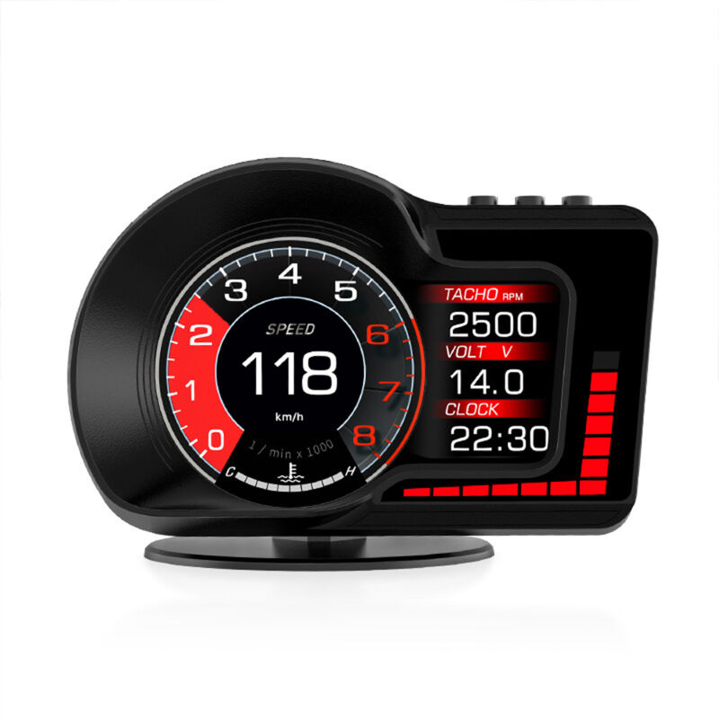 Lifcausal - Affichage tête haute de voiture hud Compteur de vitesse numérique Double système d'affichage avec vitesse/horloge/RPM/température de