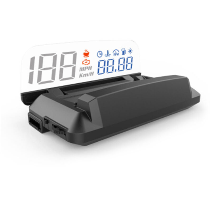 Lifcausal - Affichage tête haute de voiture hud Projecteur de compteur de vitesse à led avec affichage de la vitesse/heure/température de