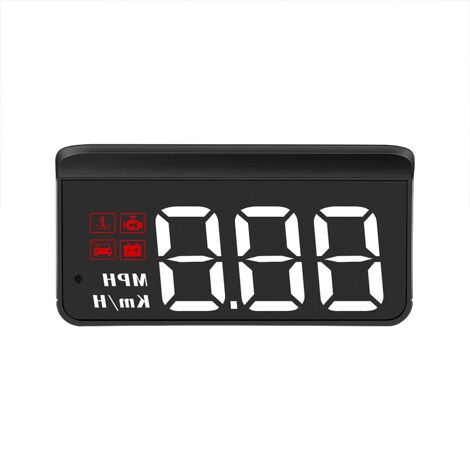 Affichage tête haute du compteur de vitesse HUD M3 pour voiture, vitesse numérique OBD, alarme RPM, alarme de survitesse, alarme de tension, rappel de fatigue au volant, grandes polices, etc.