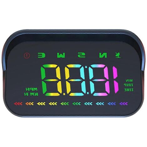 Affichage tête haute GPS pour voiture (HUD) : compteur de vitesse en MPH et km/h, projecteur de boussole.