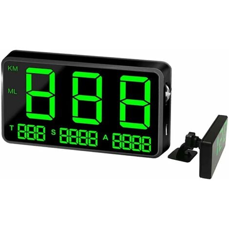 X100 - Affichage tête haute pour voiture solaire, HUD, GPS, Horloge  numérique, Compteur de vitesse, Alarme de
