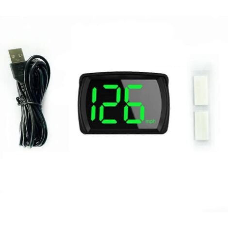 Affichage tête haute (HUD) pour voiture, compteur de vitesse numérique GPS en MPH avec grand écran LED (sans adaptateur secteur, MPH)