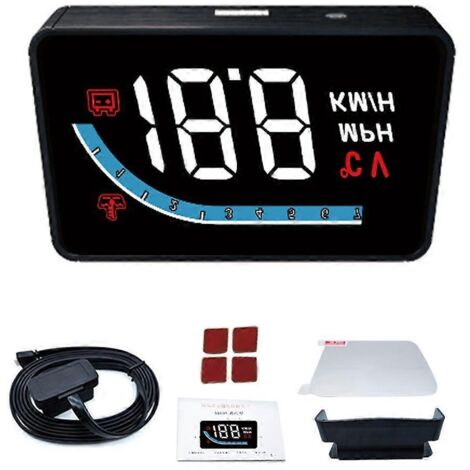 Affichage tête haute (HUD) pour voiture OBD2, compteur de vitesse, tachymètre, alarme de température d'eau et de basse tension