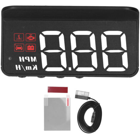 Affichage Tête Haute, Voiture OBD2 HUD Affichage Tête Haute Projecteur de Pare-brise Jauge Multifonction Alarme Fatigue Rappel de Conduite Projecteur HUD.