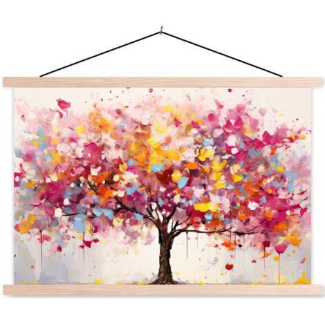 AFFICHE AVEC CADRE MAGNÉTIQUE Aquarelle - Arbre - Art - Abstrait 60x40