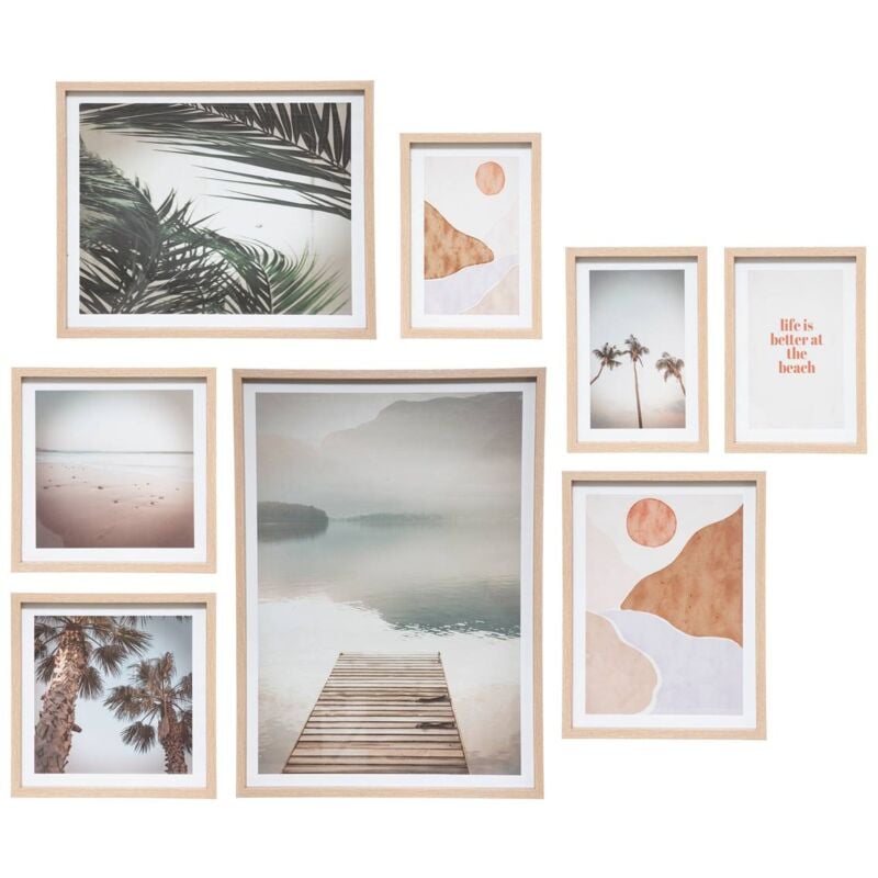 8 affiches encadréesPaysage beige Atmosphera créateur d'intérieur