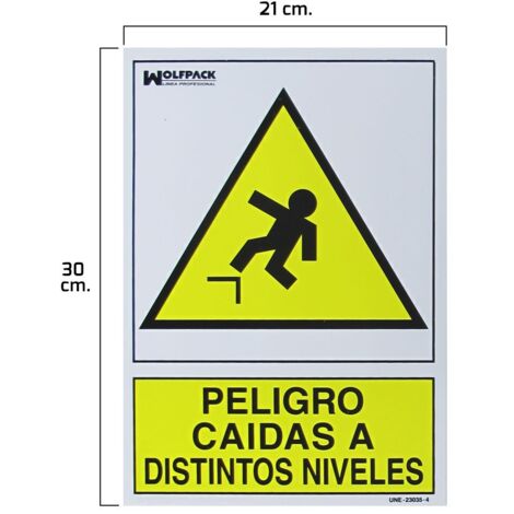 Affiche Danger tombe à différents niveaux 30x21