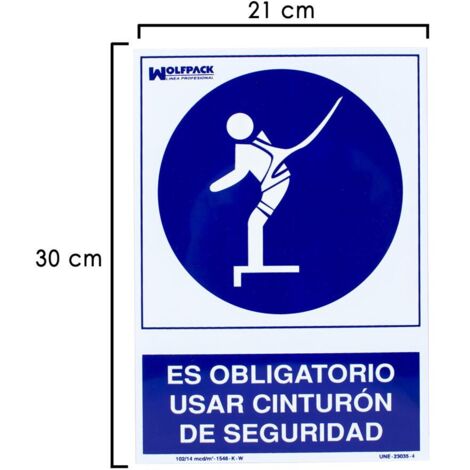 Affiche de ceinture de sécurité à utilisation obligatoire 30x21 cm.