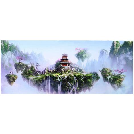Affiche de Fond d'aquarium, 3D PVC adhésif imperméable à l'eau de réservoir de Poissons Autocollant de Papier Peint de château de Ciel décoration de Fond de réservoir de Poissons