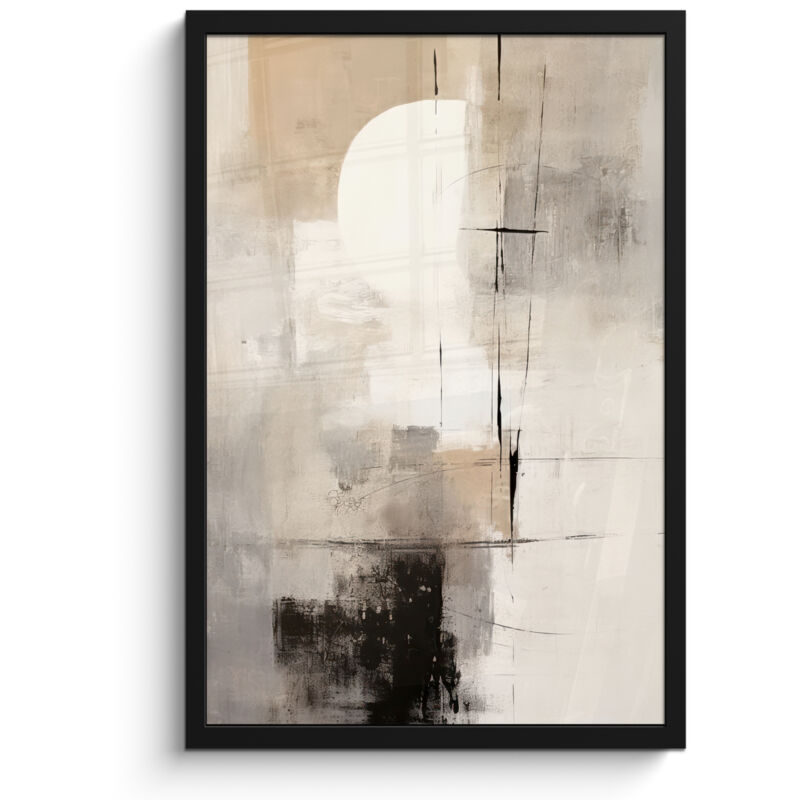 AFFICHE ENCADRÉE Abstrait - Art - Gris Cadre Décoration Murale 40x60