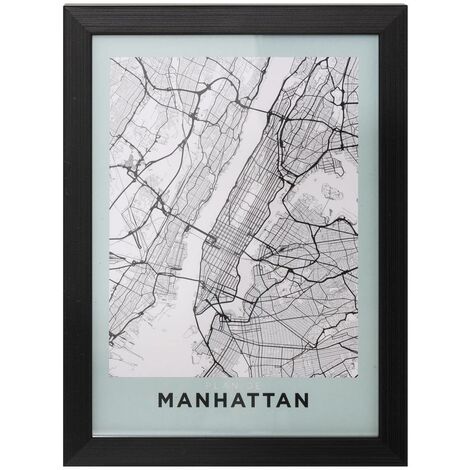 Affiche encadrée Manhattan 18x24cm vert clair - Atmosphera créateur d'intérieur