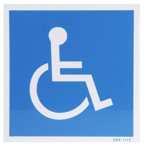 Affiche handicapée Bleu blanc 21x21 cm.