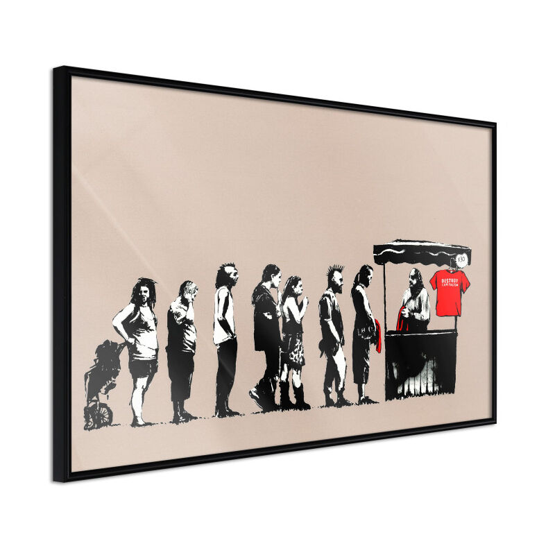 Paris Prix - Affiche Murale Encadrée 'Banksy Festival' 30 x 20 cm Noir
